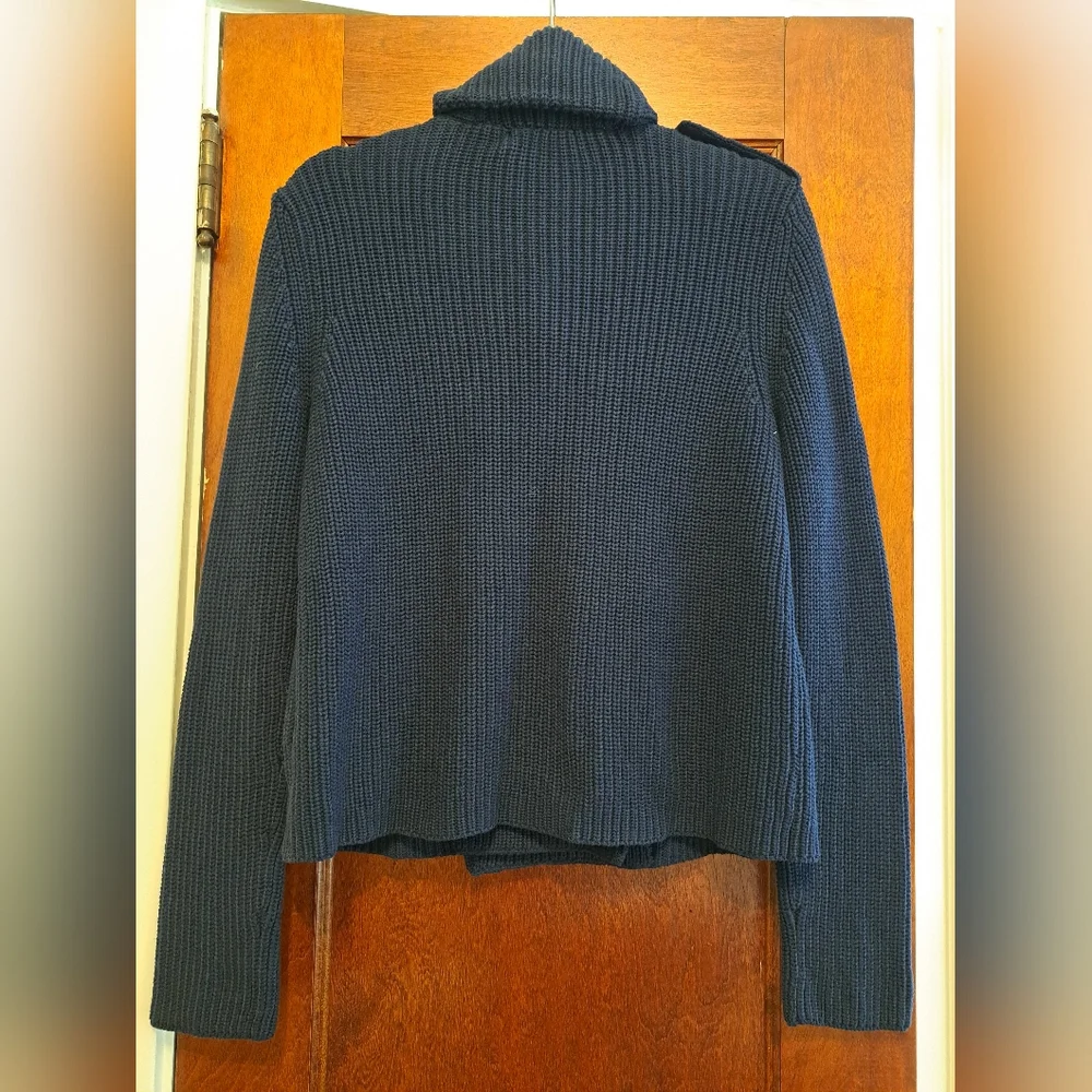 Ralph Lauren Navy Knit Blazer with Gold Accents - Picture 3 of 9